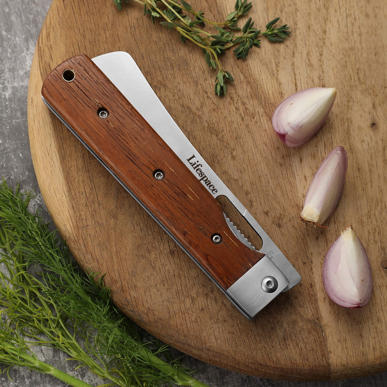 Lifespace 440A Stainless Steel Folding Japanese Chef Knife - Fantastic outdoor knife