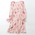 thumbnail image 2 of Defitshape Women's Cotton Nightgown Long Sleeve Sleepwear Cute Loungewear Short Cartoon Nightdress Printed Sheep Pink Medium, 2 of 5