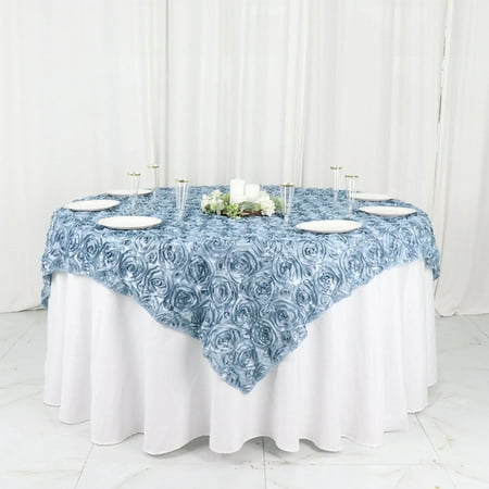 

BalsaCircle 72 x 72 Dusty Blue Raised Rosette Table Cover Overlays Table Wedding Tablecloth