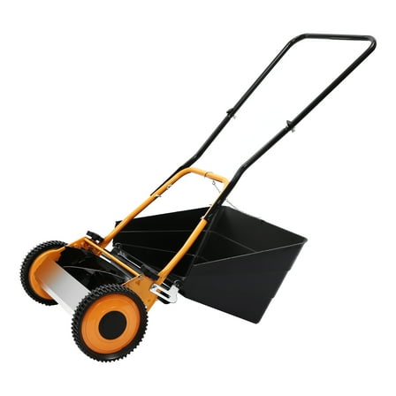 16-Inch Walk-Behind Lawn Mower, Adjustable Height, Ergonomic Handle,  Steel Construction for Efficient Yard Work and Lawn Care
