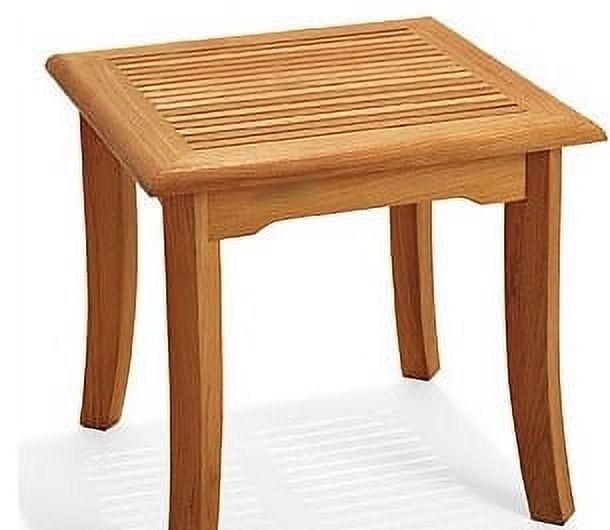 Teak Dining Set: 2 Seater 3 Pc: 21" Giva Square Side Table & 2 Devon Arm/Captain Chairs Outdoor Patio Grade-A Teak Wood WholesaleTeak #WMDSDVa - image 2 of 5
