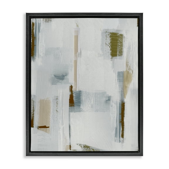Stupell Industries Abstract with Subtle Forms Abstract Painting Black Floater Framed Canvas Art Print Wall Art, 17 x 21
