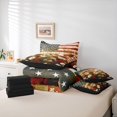 thumbnail image 6 of Manfei Retro Usa Flag 7-Piece King Bedding,Rustic Daisy Floral King Bed in a Bag,Red White,Black Reversible, 6 of 7