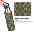 thumbnail image 4 of Yayeee 33oz Insulated Water Bottle Double Wall Stainless Steel with Flip Straw Lid, Blue Art Sunflowers, 4 of 7