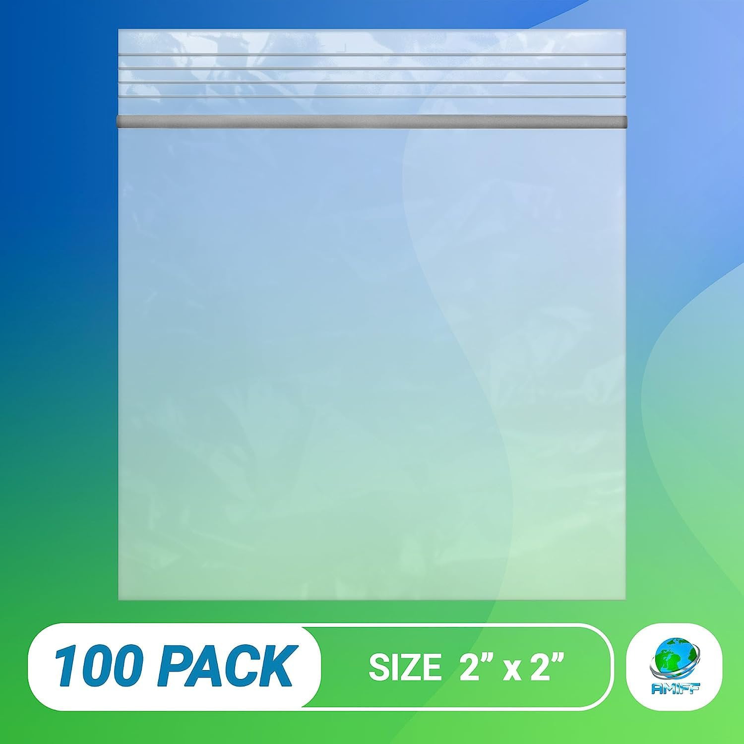 2''x 2'', (Pack of 500) Small Clear Poly Zipper Lock Bags 2 Mil Reclosable  Zipper Storage Plastic Bag for Daily Vitamins, Pills