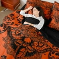 thumbnail image 4 of Castle Fairy Skull Moth Damask Twin Bedding Sets 7-Piece for Female Men,Abstract Gothic Theme Bedding Comforter Set Microfiber,Bohemian Traditional Flower Breathable Sheet Sets, 4 of 8