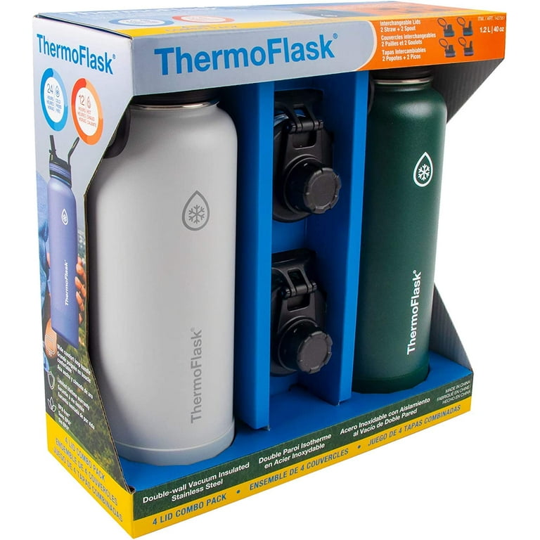 ThermoFlask Vacuum Insulated Stainless Steel Water Bottle 40oz/1.2L, 2  Bottles