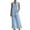 Z70 Blue-Linen 2 Piece Set for Women, variant on Mifsaly Linen 2 Piece Set for Women Sleeveless V Neck Side Split Tunic Top and Wide Leg Long Pants with Pockets Lightweight Flowy Summer Vacation Outfits Dark Gray,S