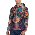 thumbnail image 3 of Fotbe Men's Hoodie with Bohemian Colorful Flower Woman Pattern - Kangaroo Pocket Pullover Hooded Sweatshirt, Perfect for Daily Wear, Travel, and Home-X-Large, 3 of 7