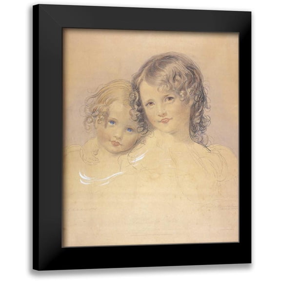 Lawrence, Thomas 12x14 Black Modern Framed Museum Art Print Titled - The Lovely Sisters