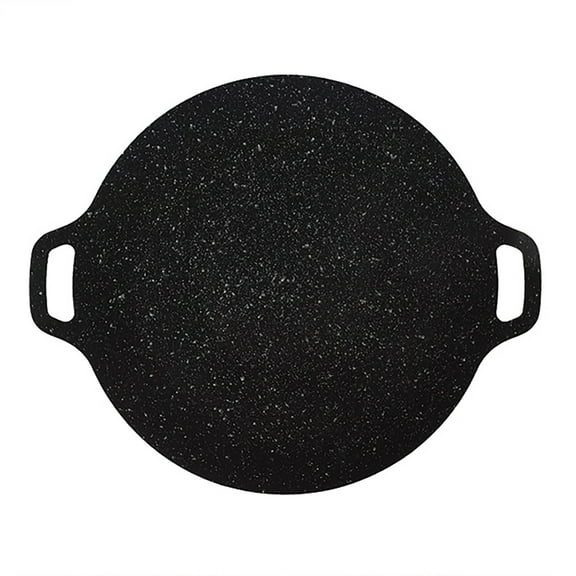 Multifunctional Non Stick Grill Pan for Korean Barbecue and Baking Portable Griddle with Double Handle for Home Kitchen Camping and Travel