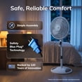 thumbnail image 5 of Lasko 16" Quiet Oscillating Pedestal Fan with Remote Control, Adjustable Height and 3 Speeds for Whole Room Cooling, White, 1646, 5 of 17