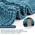 thumbnail image 5 of 2pcs Microfiber Bath Rug Non Slip Washable, Soft Absorbent Chenille Bathroom Rug, Extra Thick Bath Mat for Bathroom Floor Sink Tub and Shower, 20" x 32"/17" x 24", Turquoise Blue, 5 of 7