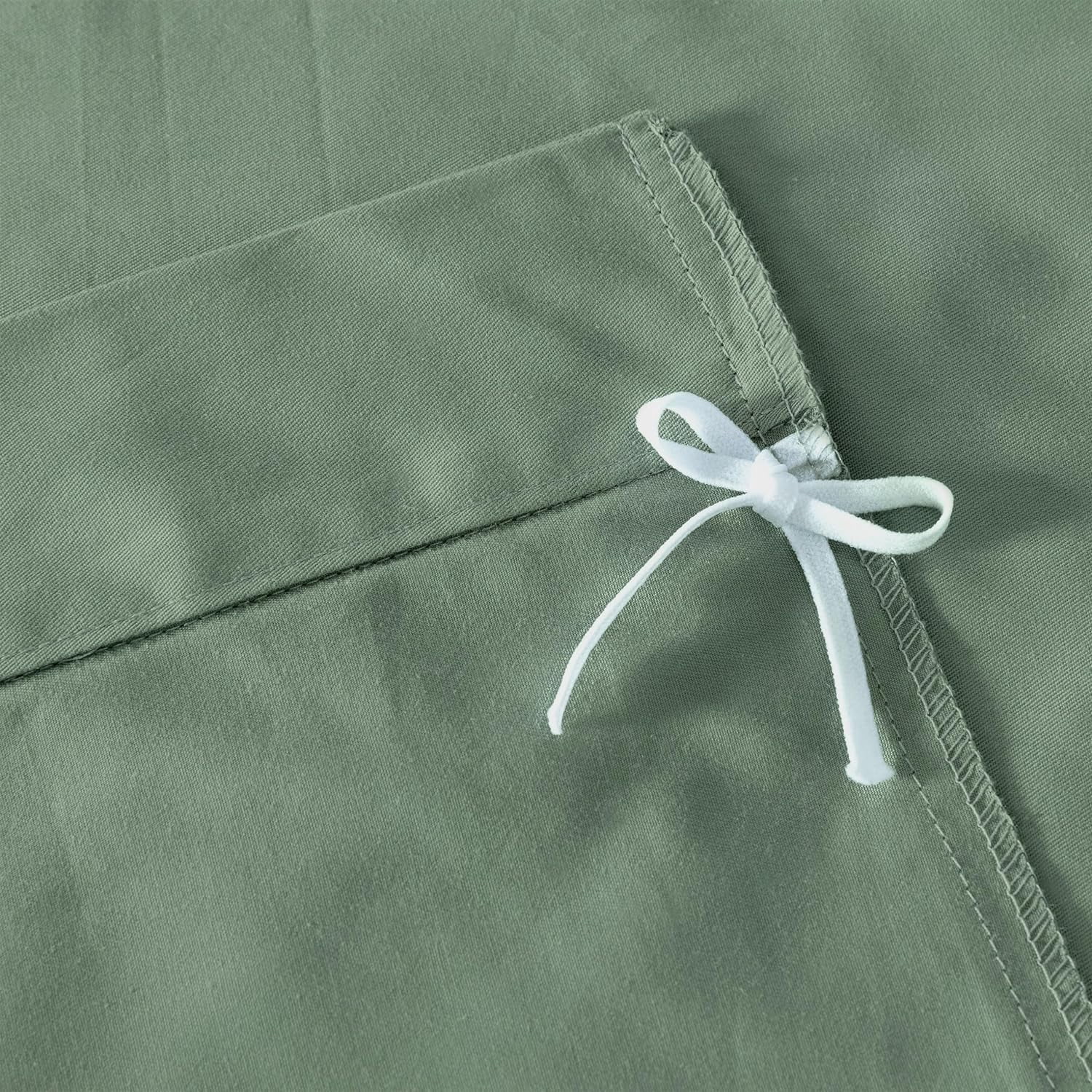 Chezmoi Collection Solid Sage Green 100% Cotton Duvet Cover Set King Size, 3-Piece Luxury Soft Breathable Smooth Cooling 250TC Cotton Twill Comforter Cover with Button Closure