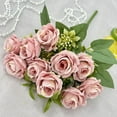 thumbnail image 7 of Clearance Artificial flowers under $5,Artificial Silk Rose With Vase Flowers Wedding Flowers Bouquets Arrangement Home Centerpiece Table Decoration, 7 of 7