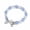 Blue, variant on Glass and Alloy Bangle Bracelet for Women, 6.30 Inch Outer Diameter Stackable Wristlet, Elegant Jewelry for Party Daily