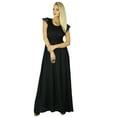 thumbnail image 5 of Bimba Women Long Dress Gown Lace Sleeve Chic Casual Maxi Clothing, 5 of 7