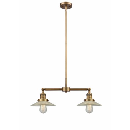 Innovations 2-LT Vintage LED Halophane 22" Chandelier - Brushed Brass - 209-BB-G2-LED