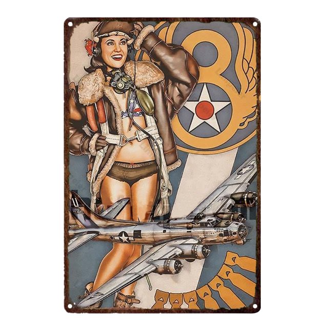 Cartel de hojalata de placa de Metal Retro para mujer Sexy, pintura de hierro Vintage, póster de pared, arte para el hogar Tmvgtek Para estrenar