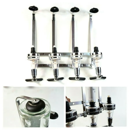 DENEST 4-Bottle Wine Dispenser Wall Mounted Bottle Aluminum Alloy Silver
