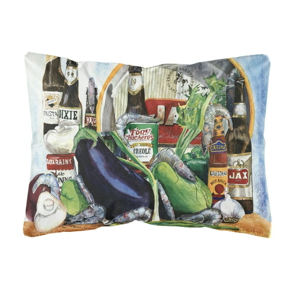 Carolines Treasures 1007PW1216 Eggplant and  Orleans Beers  Canvas Fabric Decorative Pillow 12H x16W multicolor