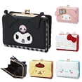 thumbnail image 2 of Cartera de Hello Kitty Kawaii para mujer, billetera recortada informal, Sanrio, Mymelody, Cinnamoroll, Kuromi, con forma de dibujos animados, tarjetero con cremallera, 2 of 4