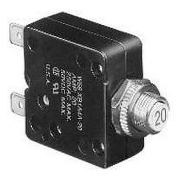 TE Connectivity W58-XC4C12A-20 Circuit Breaker; Therm; Push; Cur-Rtg 20A; Panel; 1 Pole; Vol-Rtg 250/50VAC/VDC by TE CONNECTIVITY / POTTER & BRUMFIELD