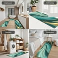 thumbnail image 5 of Teal Marble Gold Wave Pattern Kitchen Rugs Sets Of 3,Kitchen Runner Rugs Non Skid Washable,Decorative Kitchen Floor Mats for Kitchen,Sink,Laundry,17"x30"+ 17"x47" + 17"x59", 5 of 6