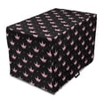 thumbnail image 1 of Crown Dog Crate Cover, Repetitive Stars Cartoonish Elements on a Dark Background Royal Feels, Easy to Use Pet Kennel Cover for Medium Large Dogs, 35" x 23" x 27", Pale Pink Charcoal Grey, by Ambesonne, 1 of 6