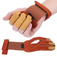 thumbnail image 1 of Three Finger Guard, Three Finger Archery Glove Comfortable Wear Adjustable Artificial Leather  for Outdoor Use for Targeting, 1 of 8