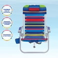 thumbnail image 4 of Rio Beach Lace-up Aluminum Backpack Chair, Red/Blue/Green/Yellow Stripe, 4 of 5
