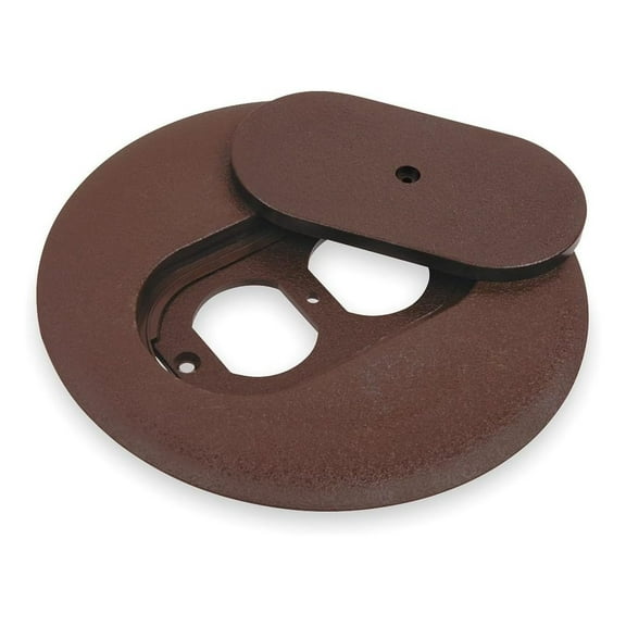 Floor Box Cover, Round, 6 in., Brown