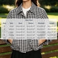 thumbnail image 2 of DISKEBUISS Women's Cropped Gingham Plaid Jacket Lapel Zip & Snap Long Sleeve Short Outerwear for Fall Winter, 2 of 7