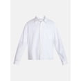 thumbnail image 5 of No Boundaries Boxy Cropped Fit Oxford Shirt with Long Sleeves, Men's XS-5XB, 5 of 5