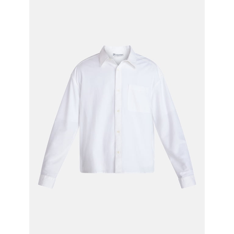 No Boundaries Men's Boxy Oxford Shirt, Long Sleeves photo 5