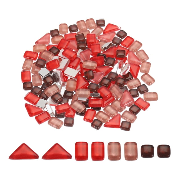 Azulejos de mosaico de cristal irregular de 200g en miniatura para manualidades, proyectos de arte, serie roja