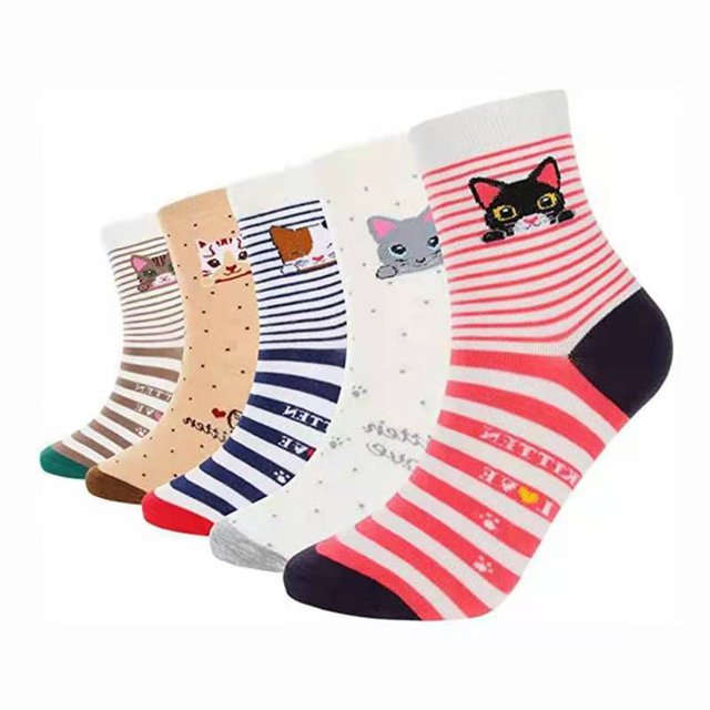 5 pares de calcetines para mujer, calcetines divertidos de algodón para mujer con lindo estampado de perro Funky Animal, paquete múltiple grueso cálido invierno térmico oso de fresa Electrónica