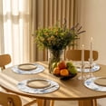 thumbnail image 5 of Blue White Floral Round Placemats Set of 2 for Dinning Tables,Heat-proof Braided Table Mats 15 Inch,Botanical Garden Flowers Leaves Washable Place Mat for Kitchen Restaurant Party Decor Table Setting, 5 of 9