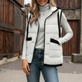 thumbnail image 6 of larppty Womens Puffer Vest Sleeveless Casual Loose Fit Winter Warm Lightweight Stand Collar Down Jacket Coats Outwear (White, L), 6 of 9