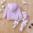 thumbnail image 6 of PatPat Baby Clothes for Girls Long-sleeve Floral Hoodie Pants and Headband Set,6-9 Months, 6 of 9