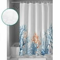 thumbnail image 4 of Coastal Coral Bathroom Curtain 78 Inch Shower Curtain with Hooks, Blue Ocean Starfish Seagrass Watercolor Waterproof Polyester Bath Curtain Washable Bathtub Curtain 72''x 78'', 4 of 6