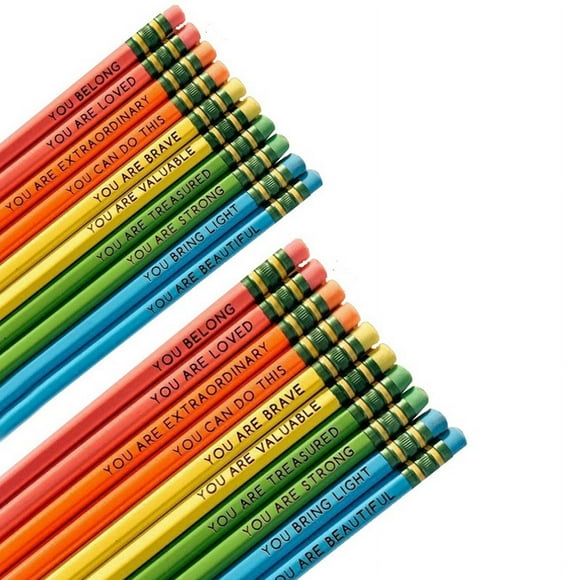 20x Juego de LáPices de AfirmacióN Nuevos LáPices Inspiradores con Refranes Motivacionales LáPices Motivacionales de Madera Multicolor