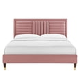thumbnail image 4 of Modway Sofia Channel Tufted Performance Velvet King Platform Bed in Dusty Rose, 4 of 8