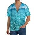 thumbnail image 1 of Balery Crystal Clear Ocean Waves Camisa Casual de Manga Corta con Botones para Hombre, Texturizada, Estilo Cubano, para Playa, Verano-Medium, 1 of 5