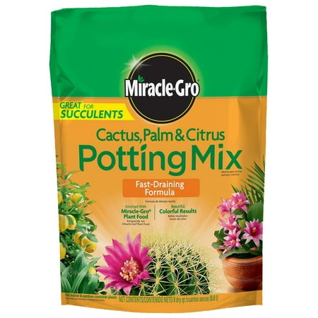 Miracle-Gro Cactus Palm and Citrus Potting Mix, 8-Quart (currently ships to select Northeastern & Midwestern states), Fast-draining formula By
