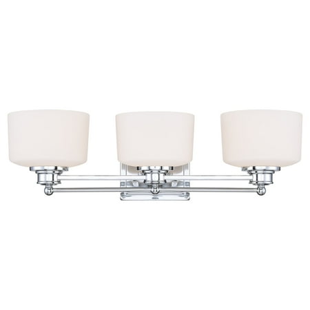 - 3 Light - Vanity - Fixture - Satin White Glass
