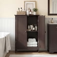 thumbnail image 2 of Topbuy Bathroom Storage Cabinet with Double Doors Wooden Cupboard Shoe Cabinet Brown, 2 of 7