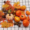 thumbnail image 3 of 50pcs Halloween Fall Harvest Autumn Decoration Pumpkins Props Artificial Pumpkin Leaves for Halloween Harvest Festival Decoration, 3 of 8