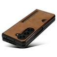 thumbnail image 4 of Allytechgroup Galaxy Z Fold6 Case, Premium PU Leather Slim Fit Shockproof Anti-Scratch Bumper Phone Case Cover for Samsung Galaxy Z Fold 6, Brown, 4 of 7