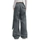 thumbnail image 5 of Pantalones cargo de mujer de cintura media y pierna ancha con bolsillos laterales - Ropa urbana elástica y holgada para viajar - Puños con cordón ajustable en los tobillos, poliéster, para todas la, 5 of 7